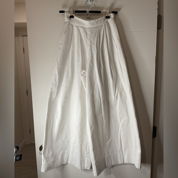 Katie Kime White Wide Leg Cropped Pants  with pockets . - Picture 3 of 8